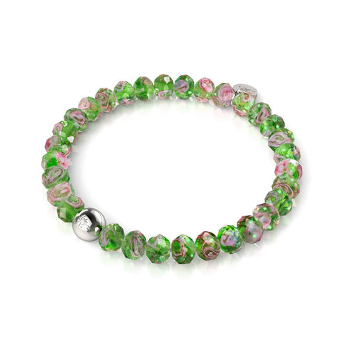 Grüne Zinnie | Firefly Glas Diamanten Armband